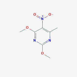 molecular formula C7H9N3O4 B1618754 2,4-Dimethoxy-6-methyl-5-nitropyrimidine CAS No. 30561-09-2
