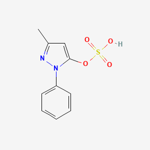 molecular formula C10H10N2O4S B1618756 1H-吡唑-5-醇，3-甲基-1-苯基-，硫酸氢根（酯） CAS No. 76407-98-2