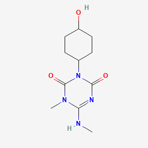 molecular formula C11H18N4O3 B1618758 1,3,5-Triazine-2,4(1H,3H)-dione, 3-(4-hydroxycyclohexyl)-1-methyl-6-(methylamino)- CAS No. 72585-88-7