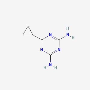 molecular formula C6H9N5 B1618823 6-Cyclopropyl-1,3,5-triazine-2,4-diamine CAS No. 24638-56-0