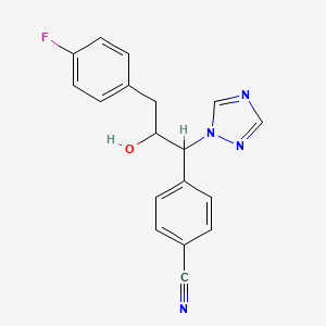 molecular formula C18H15FN4O B1618829 p-(3-(p-Fluorophenyl)-2-hydroxy-1-(1H-1,2,4-triazol-1-yl)propyl)benzonitrile CAS No. 204714-56-7