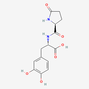 molecular formula C14H16N2O6 B1618830 L-Tyrosine, 3-hydroxy-N-(5-oxo-L-prolyl)-, hydrate (2:3) CAS No. 37166-12-4
