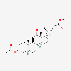 molecular formula C27H40O5 B1618912 5beta-Chol-9(11)-en-24-oic acid, 3alpha-hydroxy-12-oxo-, methyl ester, acetate CAS No. 4472-02-0