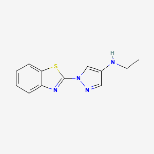 molecular formula C12H12N4S B1619015 Benzothiazole, 2-(4-(ethylamino)-1-pyrazolyl)- CAS No. 28469-13-8