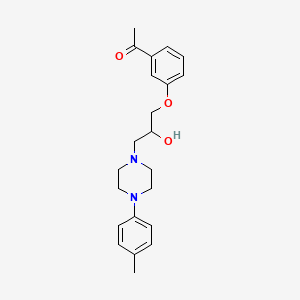 molecular formula C22H28N2O3 B1619034 3'-((2-Hydroxy-3-(p-tolylpiperazinyl))propoxy)acetophenone CAS No. 63990-52-3
