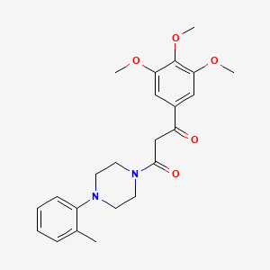 molecular formula C23H28N2O5 B1619052 Piperazine, 1-o-tolyl-4-((3,4,5-trimethoxybenzoyl)acetyl)- CAS No. 23776-31-0