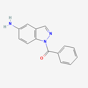 molecular formula C14H11N3O B1619053 1H-Indazol-5-amine, 1-benzoyl- CAS No. 23856-17-9