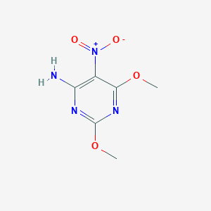 molecular formula C6H8N4O4 B1619096 2,6-Dimethoxy-5-nitropyrimidin-4-amine CAS No. 73978-74-2