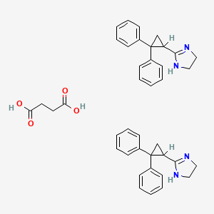 molecular formula C40H42N4O4 B1619183 2-(2,2-Diphenylcyclopropyl)-4,5-dihydro-1H-imidazole succinate (2:1) CAS No. 57625-97-5