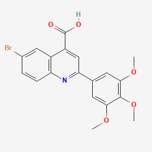 molecular formula C19H16BrNO5 B1619190 6-Bromo-2-(3,4,5-trimethoxyphenyl)quinoline-4-carboxylic acid CAS No. 351329-63-0