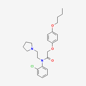 molecular formula C24H31ClN2O3 B1619199 2-(4-butoxyphenoxy)-N-(2-chlorophenyl)-N-(2-pyrrolidin-1-ylethyl)acetamide CAS No. 27585-38-2