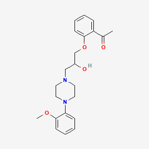 molecular formula C22H28N2O4 B1619229 2'-((2-Hydroxy-3-(4-(o-methoxyphenyl)piperazinyl))propoxy)acetophenone CAS No. 63990-74-9