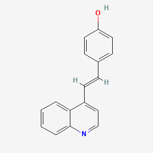 molecular formula C17H13NO B1619303 Phenol, p-[2-(4-quinolyl)vinyl]- CAS No. 789-76-4