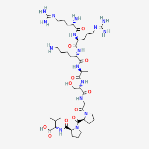 molecular formula C41H74N16O11 B1619341 Arginyl-arginyl-lysyl-alanyl-seryl-glycyl-prolyl-prolyl-valine CAS No. 93511-94-5