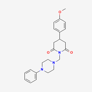 molecular formula C23H27N3O3 B1619351 4-(4-Methoxyphenyl)-1-[(4-phenylpiperazin-1-yl)methyl]piperidine-2,6-dione CAS No. 69193-24-4