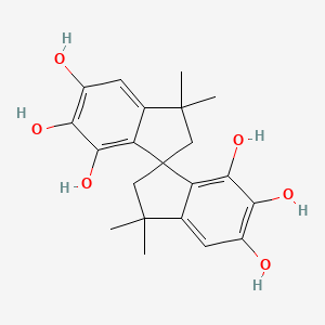 molecular formula C21H24O6 B1619402 1,1'-Spirobi[1H-indene]-5,5',6,6',7,7'-hexol, 2,2',3,3'-tetrahydro-3,3,3',3'-tetramethyl- CAS No. 32737-33-0