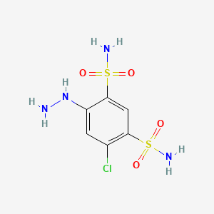 molecular formula C6H9ClN4O4S2 B1619404 4-Chloro-6-hydrazino-m-benzenedisulfonamide CAS No. 643-25-4