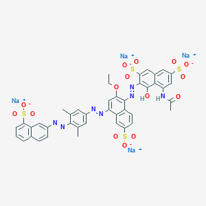 B1619440 Tetrasodium 5-(acetylamino)-3-((4-((3,5-dimethyl-4-((8-sulphonato-2-naphthyl)azo)phenyl)azo)-2-ethoxy-6-sulphonato-1-naphthyl)azo)-4-hydroxynaphthalene-2,7-disulphonate CAS No. 6428-18-8