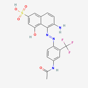 B1619480 2-Naphthalenesulfonic acid, 5-[[4-(acetylamino)-2-(trifluoromethyl)phenyl]azo]-6-amino-4-hydroxy- CAS No. 68594-62-7