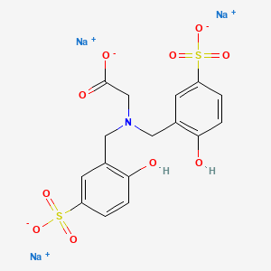 Glycine, N,N-bis[(2-hydroxy-5-sulfophenyl)methyl]-, trisodium salt