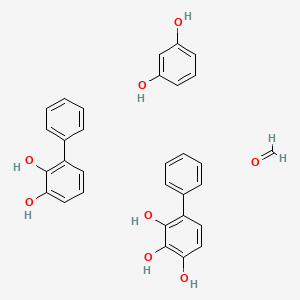 molecular formula C31H28O8 B1619510 Formaldehyde, polymer with 1,3-benzenediol, (1,1'-biphenyl)-ar,ar'-diol and (1,1'-biphenyl)triol CAS No. 65876-95-1