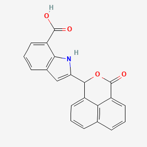 molecular formula C21H13NO4 B1619635 2-(3-Oxo-1h,3h-benzo[de]isochromen-1-yl)-1h-indole-7-carboxylic acid CAS No. 58521-43-0