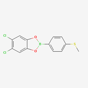 molecular formula C13H9BCl2O2S B1619654 Benzeneboronic acid, p-methylthio-, 1,2-(4,5-dichlorophenylene) ester CAS No. 73688-89-8
