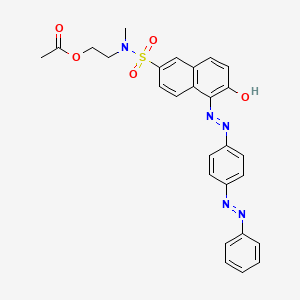 molecular formula C27H25N5O5S B1619698 2-萘磺酰胺，N-[2-(乙酰氧基)乙基]-6-羟基-N-甲基-5-[[4-(苯偶氮)苯基]偶氮]- CAS No. 70210-08-1