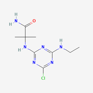 molecular formula C9H15ClN6O B1619705 丙酰胺，2-((4-氯-6-(乙氨基)-1,3,5-三嗪-2-基)氨基)-2-甲基- CAS No. 36576-42-8