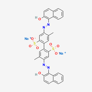 molecular formula C34H24N4Na2O8S2 B1619848 Disodium 4,4'-bis[(2-hydroxy-1-naphthyl)azo]-5,5'-dimethyl[1,1'-biphenyl]-2,2'-disulphonate CAS No. 6472-50-0