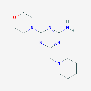 molecular formula C13H22N6O B1619878 s-Triazine, 2-amino-4-morpholino-6-(piperidinomethyl)- CAS No. 21868-44-0