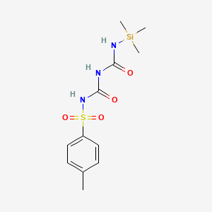 molecular formula C12H19N3O4SSi B1619896 1-(4-Methylphenyl)sulfonyl-3-(trimethylsilylcarbamoyl)urea CAS No. 5408-24-2