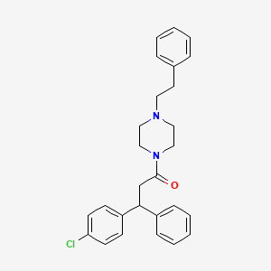 molecular formula C27H29ClN2O B1620028 beta-(p-Chlorophenyl)phenethyl 4-phenethylpiperazinyl ketone CAS No. 23902-89-8