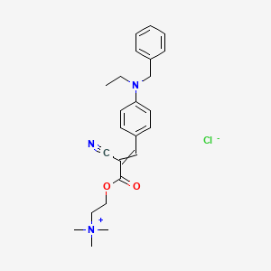 B1620131 Ethanaminium, 2-[[2-cyano-3-[4-[ethyl(phenylmethyl)amino]phenyl]-1-oxo-2-propen-1-yl]oxy]-N,N,N-trimethyl-, chloride (1:1) CAS No. 71550-24-8