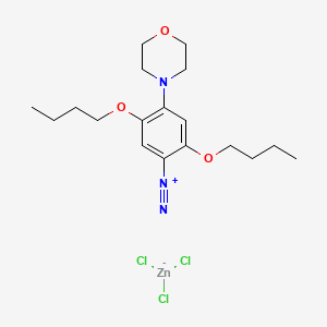 molecular formula C18H28Cl3N3O3Zn B1620147 Benzenediazonium, 2,5-dibutoxy-4-(4-morpholinyl)-, trichlorozincate(1-) CAS No. 32457-96-8