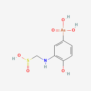 B1620175 (5-Arsono-2-hydroxyanilino)methanesulfinic acid CAS No. 497-97-2