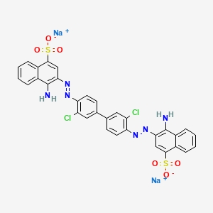 molecular formula C32H20Cl2N6Na2O6S2 B1620201 Disodium 3,3'-((3,3'-dichloro(1,1'-biphenyl)-4,4'-diyl)bis(azo))bis(4-aminonaphthalene-1-sulphonate) CAS No. 6470-31-1