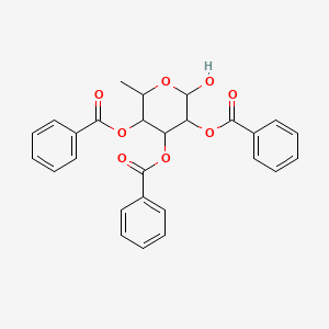 molecular formula C27H24O8 B1620234 [2-Methyl-6-oxidanyl-4,5-bis(phenylcarbonyloxy)oxan-3-yl] benzoate CAS No. 7494-44-2