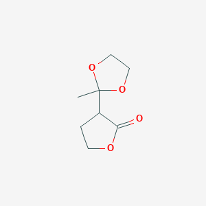 molecular formula C8H12O4 B1620288 3-(2-Methyl-1,3-dioxolan-2-yl)oxolan-2-one CAS No. 31536-34-2