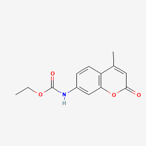 molecular formula C13H13NO4 B1620335 Carbamic acid, (4-methyl-2-oxo-2H-1-benzopyran-7-yl)-, ethyl ester CAS No. 58632-48-7