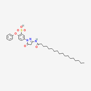 molecular formula C33H47N3O6S B1620406 5-(4,5-Dihydro-5-oxo-3-((1-oxooctadecyl)amino)-1H-pyrazol-1-yl)-2-phenoxybenzenesulphonic acid CAS No. 25985-53-9