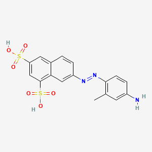 molecular formula C17H15N3O6S2 B1620445 1,3-Naphthalenedisulfonic acid, 7-[(4-amino-2-methylphenyl)azo]- CAS No. 2494-93-1