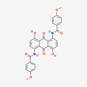 B1620449 N-[4,8-dihydroxy-5-[(4-methoxybenzoyl)amino]-9,10-dioxoanthracen-1-yl]-4-methoxybenzamide CAS No. 3076-87-7