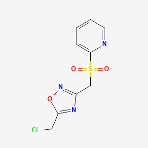 molecular formula C9H8ClN3O3S B1620528 5-(Chloromethyl)-3-[(2-pyridylsulfonyl)methyl]-1,2,4-oxadiazole CAS No. 306935-20-6