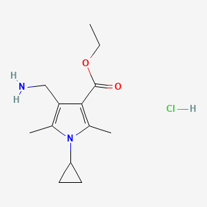 molecular formula C13H21ClN2O2 B1620531 ethyl 4-(aminomethyl)-1-cyclopropyl-2,5-dimethyl-1H-pyrrole-3-carboxylate hydrochloride CAS No. 465515-33-7