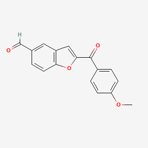 molecular formula C17H12O4 B1620545 2-(4-Methoxybenzoyl)-1-benzofuran-5-carbaldehyde CAS No. 300664-77-1