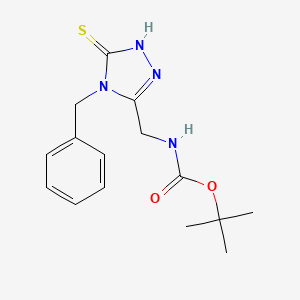 molecular formula C15H20N4O2S B1620619 tert-Butyl N-[(4-benzyl-5-mercapto-4H-1,2,4-triazol-3-yl)methyl]carbamate CAS No. 306935-43-3