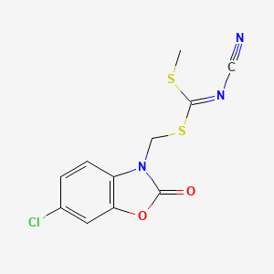 molecular formula C11H8ClN3O2S2 B1620653 (6-Chloro-2-oxo-1,3-benzoxazol-3(2H)-yl)methyl methyl cyanocarbonodithioimidate CAS No. 664322-03-6