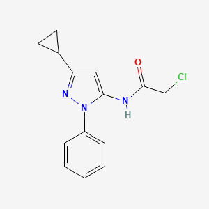 molecular formula C14H14ClN3O B1620685 2-氯-N-(3-环丙基-1-苯基-1H-吡唑-5-基)乙酰胺 CAS No. 649701-41-7