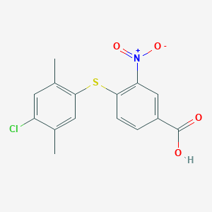 molecular formula C15H12ClNO4S B1620716 4-[(4-Chloro-2,5-dimethylphenyl)thio]-3-nitrobenzoic acid CAS No. 652967-64-1
